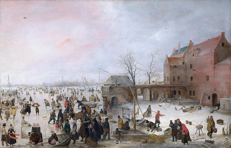 Hendrick Avercamp A Scene on the Ice near a Brewery